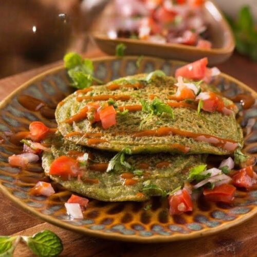 VMC Couscous Salad with Moong-Dal Pancake